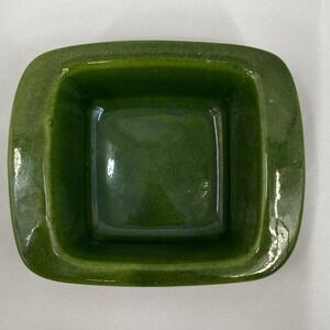 Haeger 3965 USA Vintage Forest Green Glossy Square Ceramic Bowl Planter‎ MCM